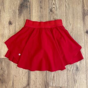Lululemon Court Rival High Rise Skirt Skort *Tall In Dark Red Size 4